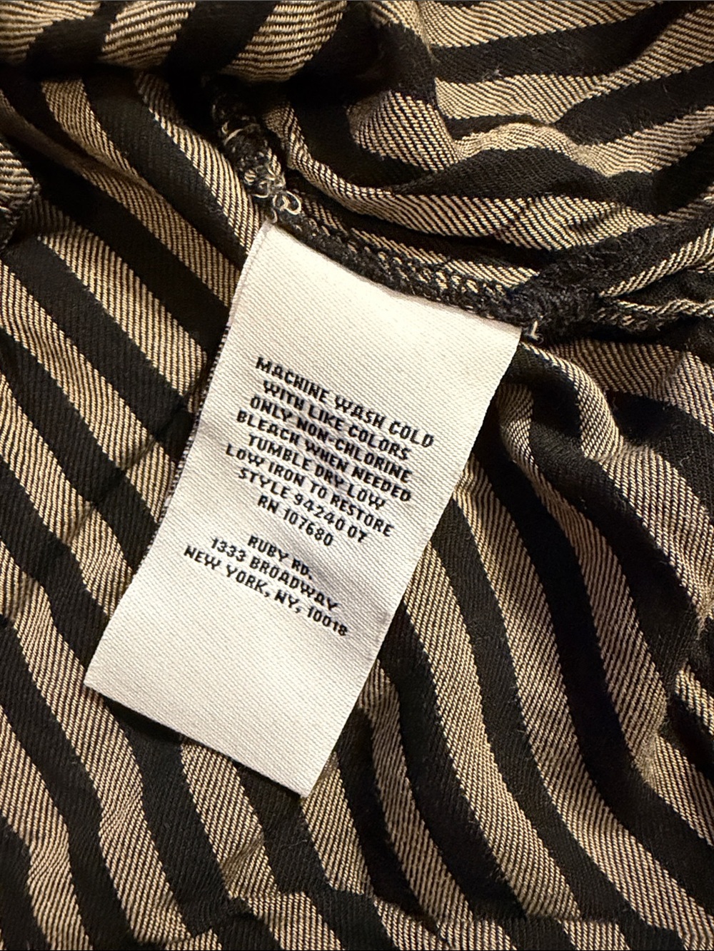 Ruby Rd. Black & Cream Striped Button-Front Shirt - Picture 4 of 4